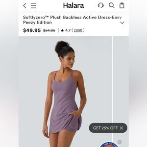 Halara Softlyzer™ Plush Backless Active Dress in Purple